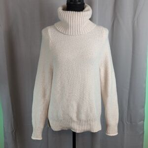Madewell Cream Turtleneck Sweater with Chunky Knit